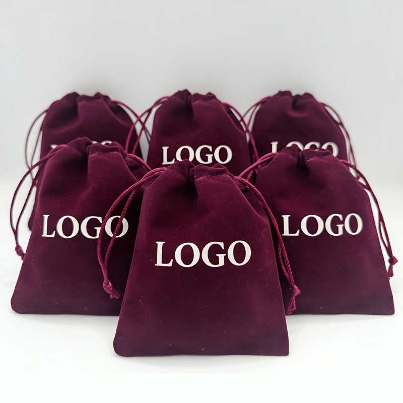 50pcs Personalized Custom Drawstring Plush Gift Bags for Jewelry